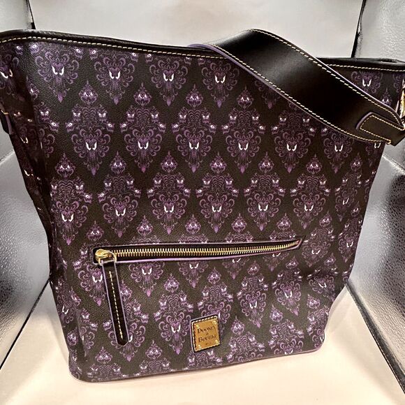 Disney Dooney and Bourke The Haunted Mansion Wallpaper Hobo Bag Purse - Picture 1 of 6
